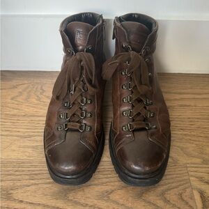 Santoni Luxury Brown Leather Boots